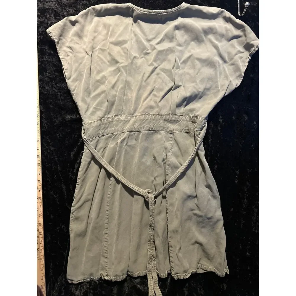 Quince Vintage Wash Button Front Dress – Large – Olive - Picture 7 of 9